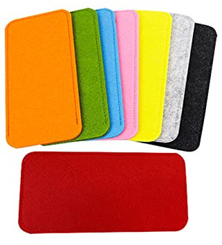 AWOCAN Brillenetuis aus Filz, mehrfarbig, weich, tragbar, für Damen und Herren, 8 Stück, mehrfarbig, One size