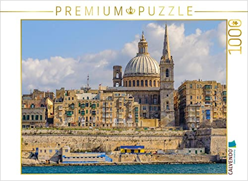 CALVENDO Puzzle Blick auf die Skyline von Valetta 1000 Teile Lege-Größe 64 x 48 cm Foto-Puzzle Bild von Dieter Wilczek