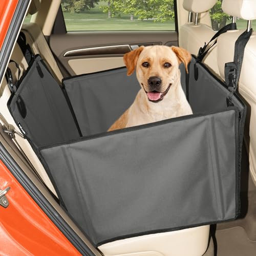 Wuglo Siège Auto Chien Extra Stable et Waterproof – Siège de Voiture renforcé avec 4 Sangles de Fixation et Ceinture de sécurité – Jusqu’à 26 kg pour Chiens de Grande Taille