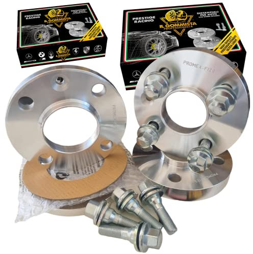 IGP KIT 4 DISTANZIALI RUOTE 12 mm + 12 mm 4x108 65.1 + BULLONI PIATTI compatibili con PEUGEOT 106 206 207 208 306 307 405 406 605 Partner *OK AUTO RUOTA CERCHI IN LEGA