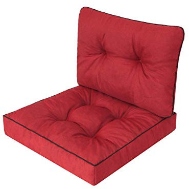 Bjird Gartenkissen Sitzauflage auf Gartenmöbel, Rattan, Gartenpolster Polsterauflagen auf Rataanmöbel,Kissen für Rattansessel - Rot - 60x60x40