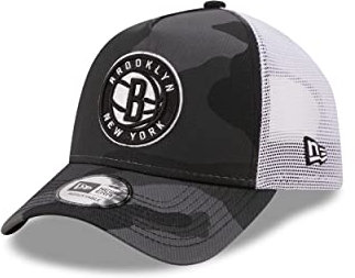 New Era Brooklyn Nets Truckercap NBA Basketball Kappe Basecap schwarz weiß Camouflage Snapback - One-Size