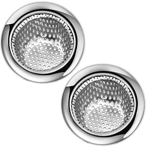 Sink Strainer, universal Sink Plug in Kitchen 2 Pcs Hair Catcher for Shower Drain Stainless Steel Sinks Plug Strainer - 2.8 Inch 7.2cm Outer Diameter