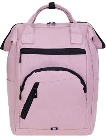 Elephant Rucksack Finn Twice Tasche A4 Daypack Bürorucksack Damen Herren Freizeitrucksack 12830 Auswahl (Dusty Pink Zip Black)