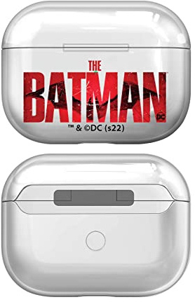 Head Case Designs Offizielle The Batman Batman Logo Durchsichtig Harte Kristall Handyhülle Hülle Huelle kompatibel mit Apple AirPods Pro Charging Case