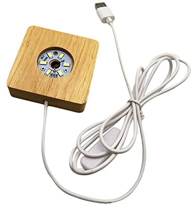 Milageto LED-Leuchten aus Holz, Display-Basis, Nachtlampensockel, Beleuchtung, Nachtlicht-Stützhalter, Sockel für Kunsthandwerk, warm