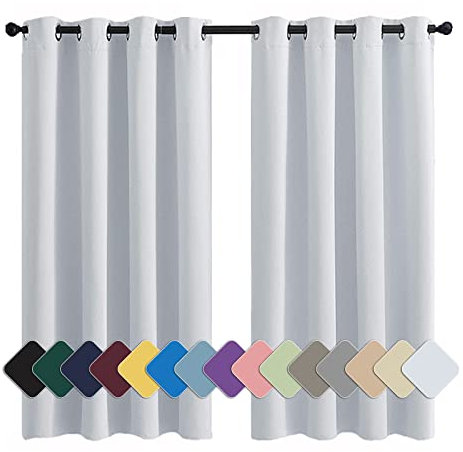 MENGH Isolation Phonique Rideau 90x100cm Blanc Rideaux Velours Opaques, Isolation Thermique Installation Facile Anti Moisissure Antibactérien, pour Chambre d'enfants