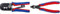 KNIPEX Crimpzange für Westernstecker, 97 51 10 & Electronic Super Knips, Elektronik-Seitenschneider für weiche Drähte und Lichtwellenleiter LWL, Rostschutz brüniert, 125 mm, 78 61 125, Rot/blau