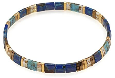 COOKOE Vintage-Armband für Damen, Miyuki-Tila-Perlen, Armbänder, Musterschmuck, Freunde, tolles Geschenk