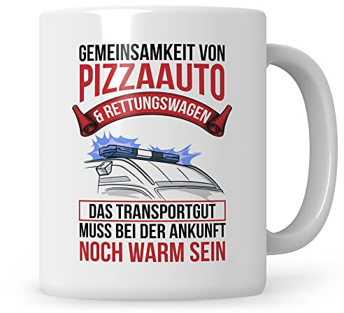 Sweetify Sanitäter Tasse Pizzaauto Rettungswagen Rettungsdienst Rettungssanitäter Notfallsanitäter Krankenwagen Geschenkidee