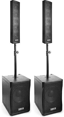 Vonyx VX1200 - PA Anlage Komplettset, PA Anlage Aktiv, Anlage mit Subwoofer Komplettset, 1500 Watt DJ Boxen, PA Lautsprecher Beschallungsanlage, 2X Top-Speaker, 2X Subwoofer mit Stativ