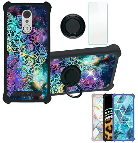 Aroepurt Hülle Für Peaq PSP 400 hülle Kompatibel mit Peaq PSP 400 Hülle Case Handyhülle Schutzhülle Cover [Mit 9H Härte HD Schutzfolie] PC + Silikon Ständer IMDH-HTT