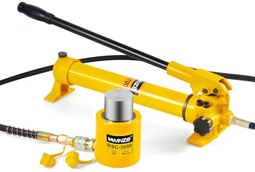 MMNZE 30T 2 Stroke Hydraulic Cylinder Jack Sets Porta Power Ram Jack Kits Single Acting Lifting Cylinder Retract Automatically with CP-700 Hydraulic Hand Pump