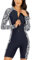 Beachkini Einteiliger Damen-Badeanzug mit Langen Ärmeln,Badeanzug,Badeanzug mit Front-Reißverschluss,Surfbekleidung,Tauchanzug,Rash Guards,81 Blau,L