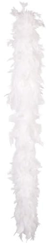 TrendandStylez Federboa weiß, ca. 1,80 Meter aus natürlichen Truthahnfedern, glamouröser Look für Karneval, Fasching, Halloween etc.