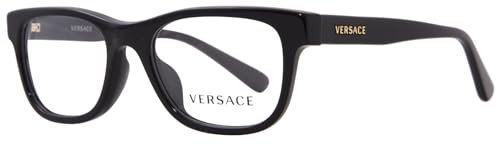 Versace VK3325U GB1 Brille für Jugendliche, Kinder, Schwarz, Vollrand, quadratische Form, 45 mm, Schwarz