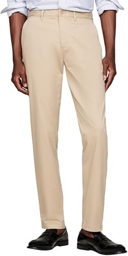Tommy Hilfiger Herren Chino Hose Harlem Tapered Fit, Beige (Batique Khaki), 40W/34L