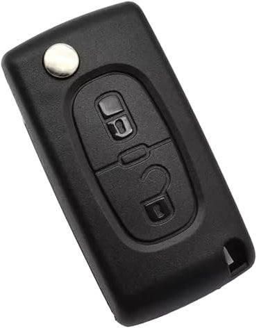 Replacement Car Key Fob Cases Compatible with Peugeot 107 207 307 307S 308 407 607 2BT for Citroen C2 C3 C4 C5 C6 C8 Xsara Remote Car Key Cover Case 2 Buttons Flip Key Shell(with Battery Holder)