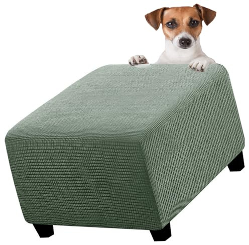 Fußhocker Schonbezug Hockerbezug 40x40/45x45/50x50/60x60 Stretch Silberfuchssamt Ottomane Bezug Quadratisch Protector Überzug für Hocker Hussen(12#,31x31in/80x80cm)