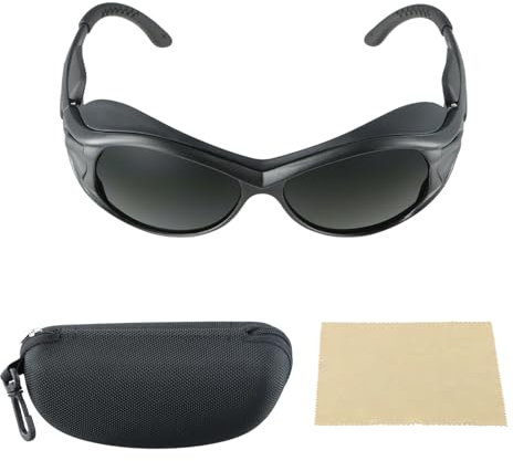 Granvoo Rotlicht-Schutzbrille, Laserschutzbrille, UV Schutzbrille Solarium, Infrarot Schutzbrille, IPL Schutzbrille, ink.Brillenetui und Brillenputztuch, für Bräunungsbrillen, blockierende Laser