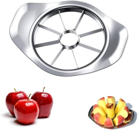 KOMUNJ Coupe-pommes en acier inoxydable, stable et durable, en acier inoxydable, 8 lames, idéal pour les pommes et les poires