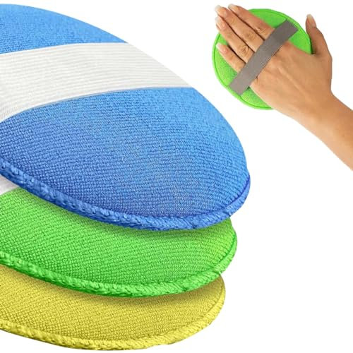 Katyjun Lot de 3 éponges de polissage pour voiture, ouate de polissage, éponge de polissage pour cire, polissage de peinture