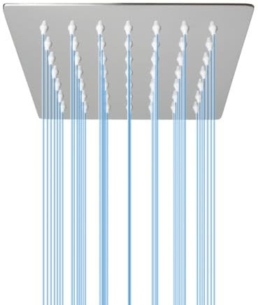 BSTIIU Rain Shower Head 6 Inch High Flow Square Rain Shower Head High Pressure Overhead Shower Heads Wall and Ceiling Mounted Ultra Thin Stainless Steel Shower Head Chrome