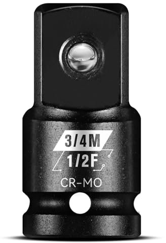 1/2”F auf 3/4”M Stecknuss Adapter, Cr-Mo Stahl übertrifft ANSI-Standards Schlagwerkzeug-Adapter, Quadrat-Antriebs-Reduzierer für Knarren, Nuss, Schlagbohrschrauber, Steckschlüsseln