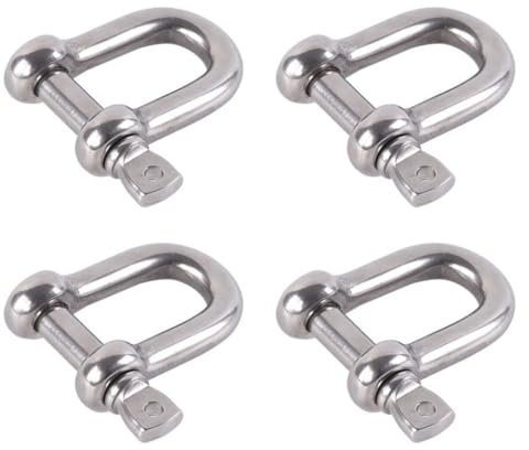 WMUVAZA Grillo Acciaio Inox a Vite, 4 pezzi Grilli Acciaio per Impieghi Gravosi, Grillo in Acciaio Inox con Vite a Scomparsa, Forma a D, Acciaio Inossidabile 304 Grilli con golfari