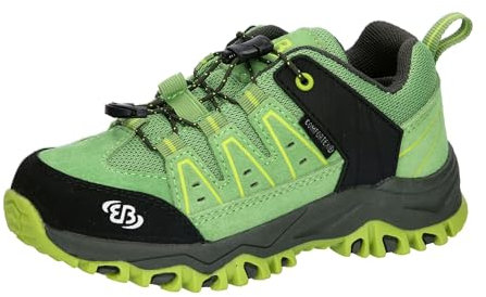 Brütting Zapatillas de Trekking Unisex para niños Mount Pinos Kids Low, Verde Negro Limón, 26 EU