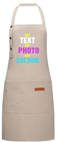 Generisch Schürze Personalisiert mit Foto Text Logo, Grillschürze für Männer, Kochschürze Herren Damen, Schürzen für Kochen, Küche, Grillen, Kaffeehaus #6