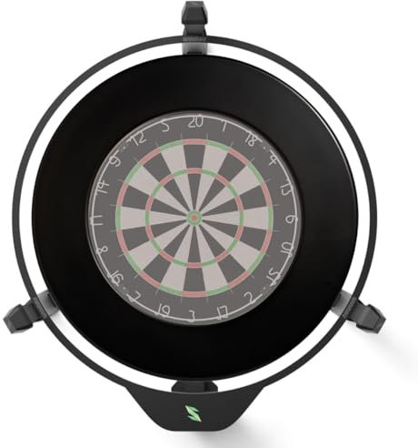 Winsport Scolia Home 2 Set mit Beleuchtung inkl. PU Surround schwarz, automatisches Zählsystem für Dartscheibe, Autoscoring für Dartboard mit Onlinefunktion, Digital Dart Scorer, Spielstandanzeige
