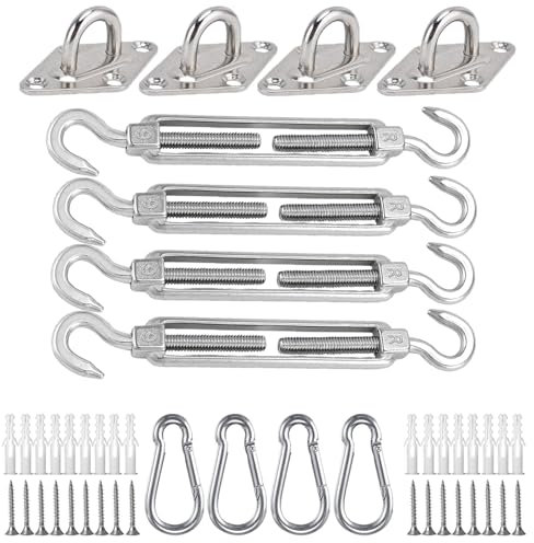 XENVIO Sonnensegel Befestigung Set Zubehör 304 Edelstahl M6-44 Stücke