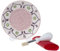 Ceramic Garlic Grater Plate - Handmade 4 Pcs Press - Natural Grinder - Decorative Mincer - Ginger, Cheese Grater - Hand Dish (Vanilla White)