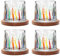 Uten Verre à Eau Rotatif, Verre à Whisky de 275 ml, Dessous de Verre en Bambou, Peut être Utilisé Comme Verre à Rhum, Tasse à Cocktail, Tasse à Café, Gobelets, Réduire le Stress - 4pcs