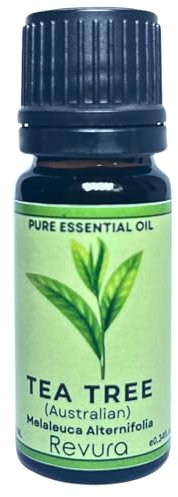 Revura Tea Tree Essential Oil for Aromatherapy | 100% Pure Natural Oil for Diffuser & Massage | Perfect for Diffuser, Shower, Bath | Candle Making, Soap | Vegan & UK Made, 10ml (Pack of 1)