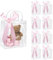 10 Stück Geschenktüten durchsichtig mit Schleifen, 16× 15× 7 cm kleine klare Geschenkverpackungstaschen Plastiktüten mit Henkel(Rosa Schleifen)