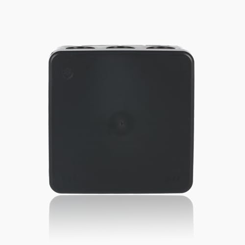 ABB EcoSolutions AP10M • Schwarze Farbe Große Abzweigdose IP65 • 104x104x48 mm • Wasserdichte elektrische Kabelverbindereinheit • Recycelter Kunststoff • Stoßfestes versiegeltes Gehäuse