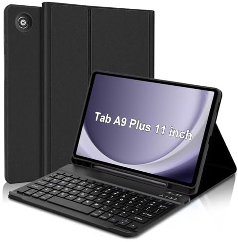 Tasnme Keyboard Case for Samsung Galaxy Tab A9 Plus 11 inch 2023 (SM-X210/X216/X218), Magnetic Detachable Wireless Keyboard, Smart Protective Cover with S Pen Holder for Galaxy Tab A9+ 11''