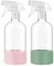 JohnBee Glass Spray Bottles with Silicone Sleeve, 2 Pack16 oz Empty Refillable Containers with Adjustable Spray Nozzles, Spray Bottles for Hair, Cleaning Solutions and Plants Olive Green&Pink