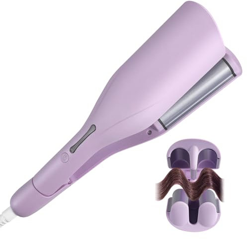 FranzöSischer Wellen Lockenstab 36mm,Welleneisen GroßE Wellen,Welleneisen FüR Haare 5 Einstellbare Temperaturen,U Förmiger Lockenstab 140°C Und 220°C,Mermaid Hair Waver FüR Alle Haartypen
