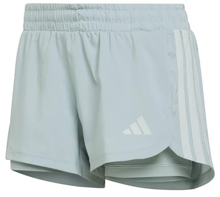 adidas Women's Pacer Workout Woven 2in1 Shorts, Wonder Sage, XS