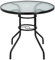 Mesa de comedor redonda para exteriores, parte superior de cristal, perfecta para uso en patio y jardín