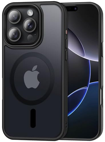 CACOE für iPhone 16 Pro Max Hülle mit Kameraschutz, Kompatibel mit MagSafe, Stoßfest Kratzfest Magnetisch Rückseite Handyhülle für iPhone 16 Pro Max Case Transluzente