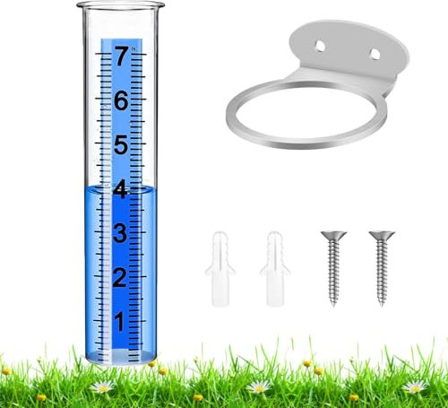 Lunaobrik Regenmesser für den Garten, frostsicher, mit großen Zahlen, transparentes Messgerät mit großen Zahlen für Garten, Wetterüberwachung, Bewässerung, Landwirtschaft