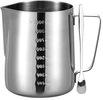 CXWFLM Pentola da fusione 1000 ml in acciaio inox con scala di misurazione – Vaso per candele, burro, formaggio e cioccolato – Casseruola con cucchiaio per produzione di candele fai da te e sapone
