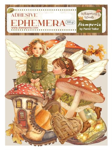 Stamperia - Ephemera for Scrapbooking, Albums, Card Making, Bullet Journalling and More, Adhesive Paper Cut Outs, Easy to Apply, Perfect for Hobbies, Crafts, and Gifting (Whispering Woods)