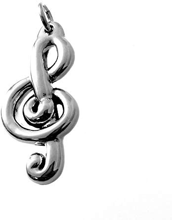 Minoplata Anhänger mit großem Notenschlüssel aus Sterlingsilber, ein ganz besonderes Schmuckstück für Männer und Frauen, die Musik lieben, Sterling-Silber