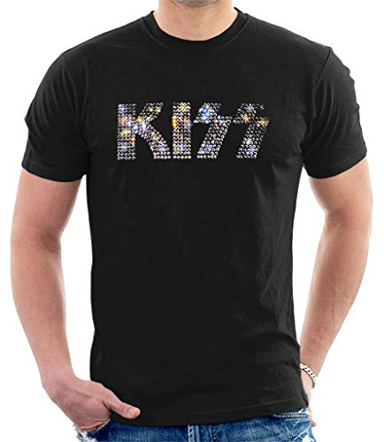 Kiss Logo (Diamante) Unisex T-Shirt (X Large) Black