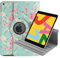 32nd Floral Series - Housse en Cuir PU 360 Folio avec Support pour Apple iPad 10.2 7e Gen (2019), 8e Gen (2020) et 9e Gen (2021) et iPad Pro 2 10,5 (2017) - Printemps Bleu